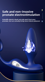 Male Prostate Massager Double Ring Semen Locking Ring Wireless Remote Control Current Back Court Supplies Vibrating Anal Plug