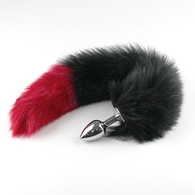 Color Block Fox Tail Anal Plug for Women Back Court Development Erotic Anal Plug SM Props Metal Anal Plug Adult Products