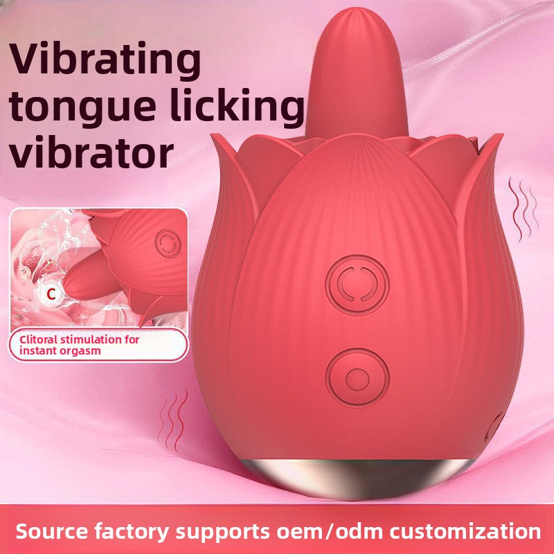 Rose Tongue Licking Vibrator Clitoral Stimulation Nipple Teasing Female Masturbator