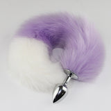 Color Block Fox Tail Anal Plug for Women Back Court Development Erotic Anal Plug SM Props Metal Anal Plug Adult Products
