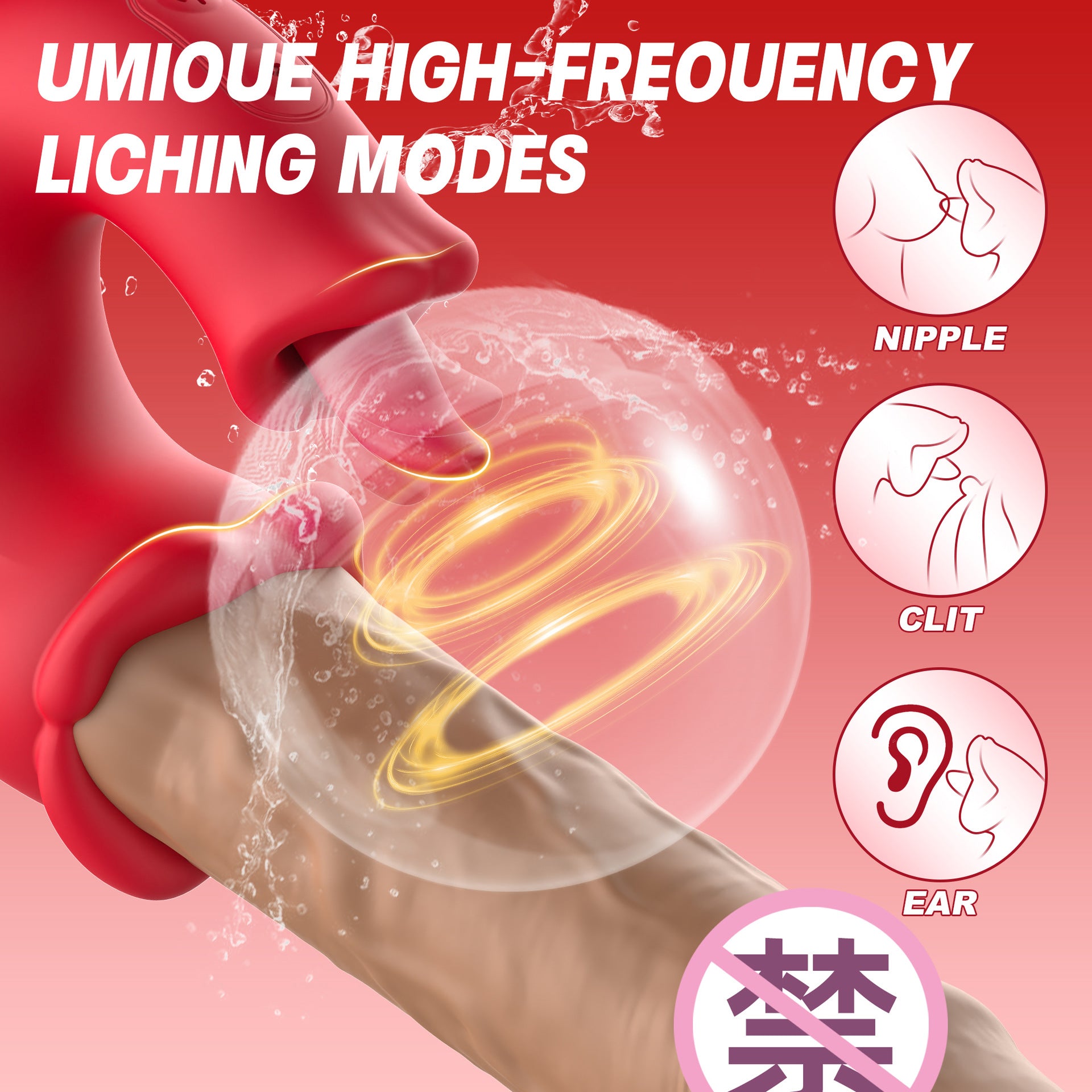 Female Telescopic Tongue Licking Vibrator Orgasm Masturbation Device Couples Adult Bed Sex Toys