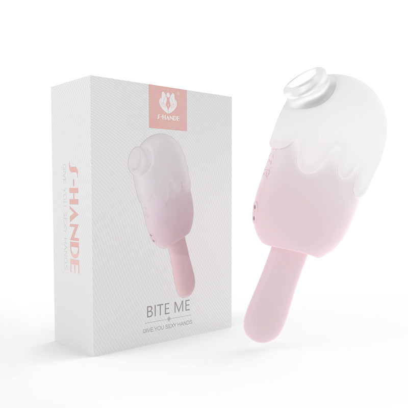 Ice Cream Stick Female Masturbator Cute Design Vibrating Suction Patting Multi-Functional Smooth Vibrator Insertion