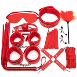 Sex Toys SM Props 10-Piece Set Binding Rope Restraints Handcuffs Training Mouth Gag Nipple Clamps Alternative Adult Sex Products