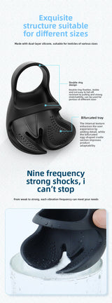 Penis Ring Male Masturbation Egg Massage Anti-Rebound Ring Semen Locking Ring Vibrator