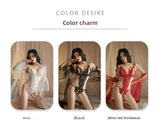 Sexy Lingerie Lace See-through Open Chest Hot Open Crotch No Need to Take Off Backless Teasing Bodysuit 5613