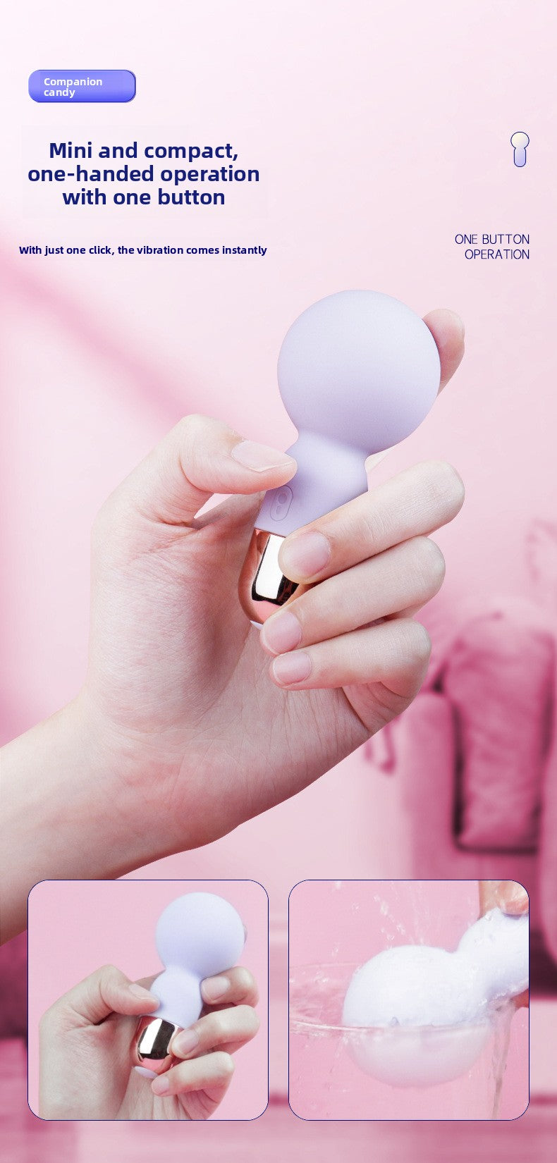 Mini Massage Stick Dormitory Silent Vibrator Female Masturbator Adult Clitoral Masturbation Massage AV Stick