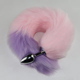 Color Block Fox Tail Anal Plug for Women Back Court Development Erotic Anal Plug SM Props Metal Anal Plug Adult Products