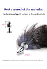 Back Court Development SM Props Real Fur Fox Tail Anal Plug Anal Expansion Masturbation Toy Metal Anal Plug Adult Products