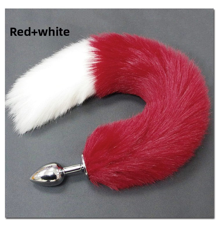 Color Block Fox Tail Anal Plug for Women Back Court Development Erotic Anal Plug SM Props Metal Anal Plug Adult Products
