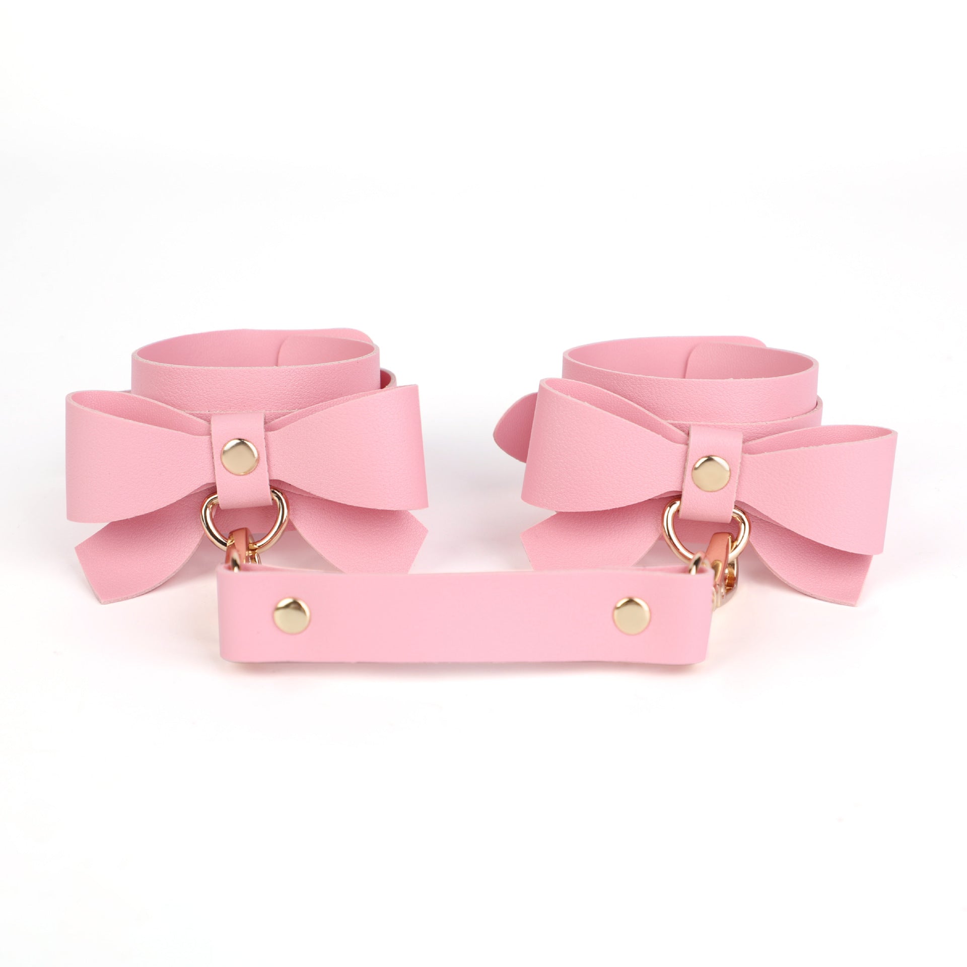 SM Props Set 5-Piece Set Bowknot Erotic Whip PVC Ball Gag Female Slave Leash Collar Restraint Handcuffs