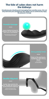 Nuoer Male Sex Products Prostate Massager Anal Plug Semen Locking Ring Back Chamber Masturbation Device