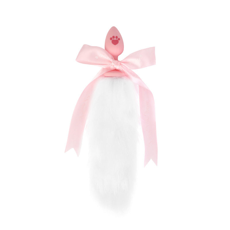 Sex Toys Props Anal Plug Silicone Cat Claw Bow Tail Back Court Props Female Toys Adult Products