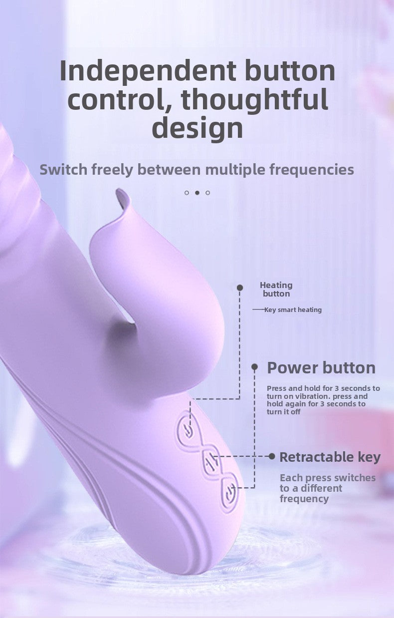 Multi-frequency Telescopic Automatic Heating G-spot Instant Thrusting Vibrating Massager Wand Female Essential Masturbation Device