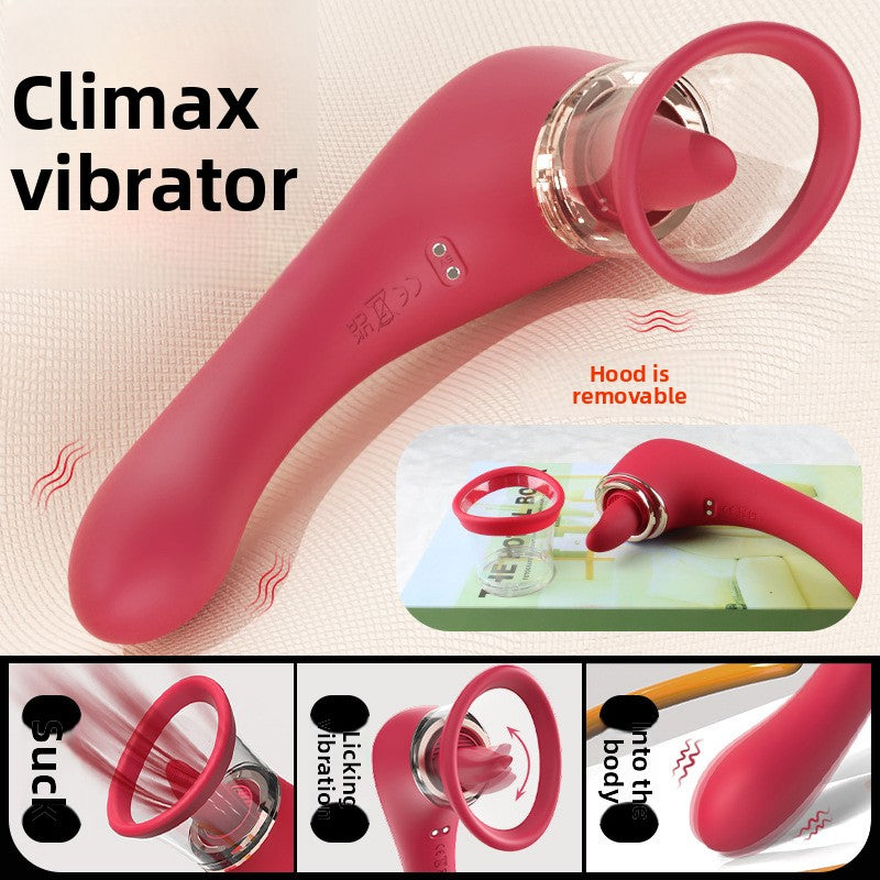 Vibrator Insertable Masturbator External Vagina Sucking Tongue Licking Vibrating Adult Toy Female Vibrator