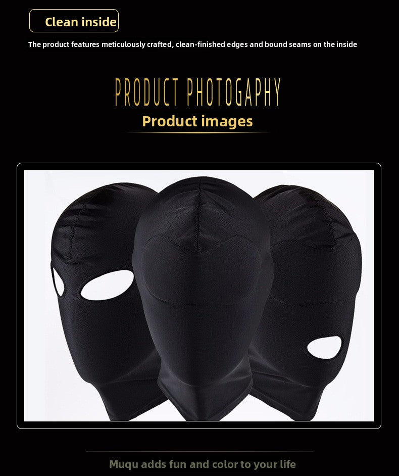 SM Adult Sex Toys Elastic Fabric Open Mouth Open Eyes Full Head Cover Face Mask Flirting Alternative Toys