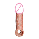 Silicone Penis Sleeve Electric Realistic Male Wearable Enlargement Thickening Dildo Sleeve Adult Products