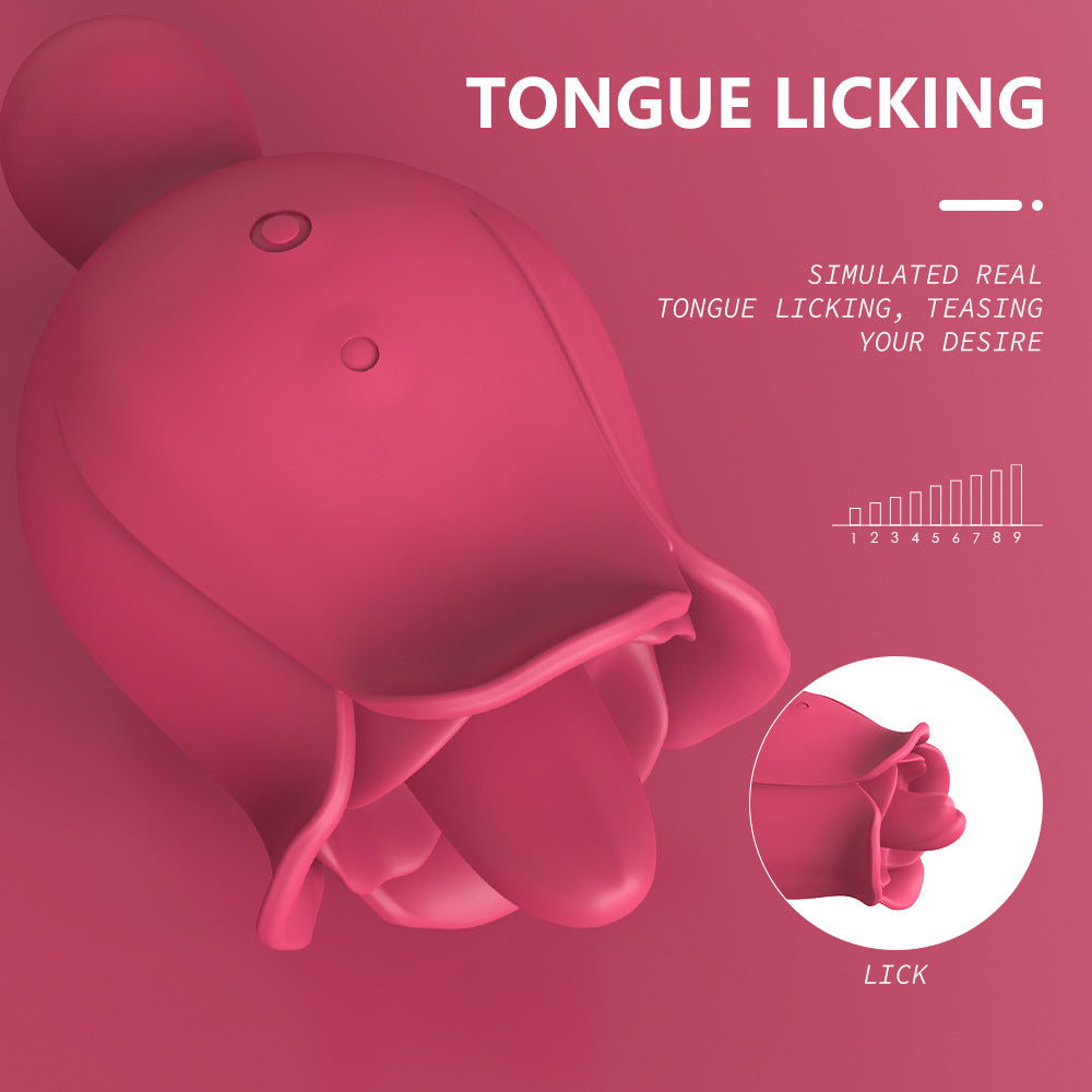 Rose Tongue Licking Masturbator for Women, Non-Intrusive Orgasm Clitoral Stimulation