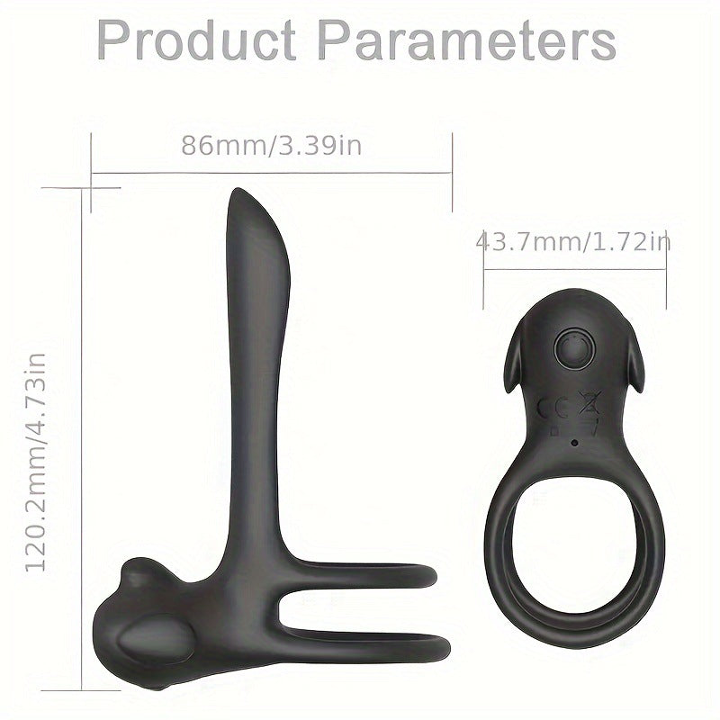 Unisex Vibrating Delay Licking Dog Electric Semen Locking Ring Double Ring Penis Sleeve Wireless Adult Male Products Toys