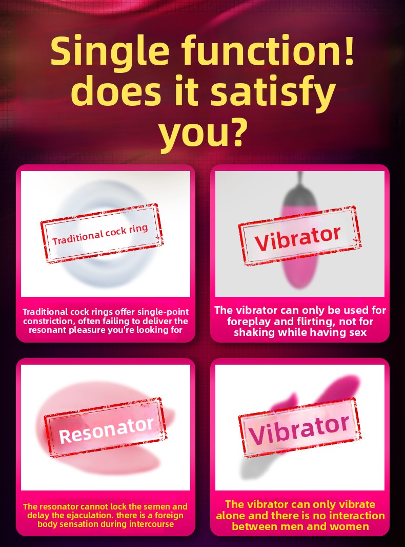 Locking Semen Ring Double Ring Three-Point Unisex Masturbator Silicone Insertable Vibrating Ring